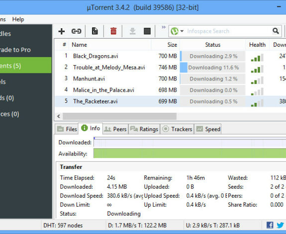 utorrent Downloading Status