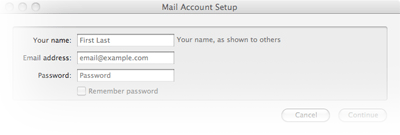 Mail Account Setup