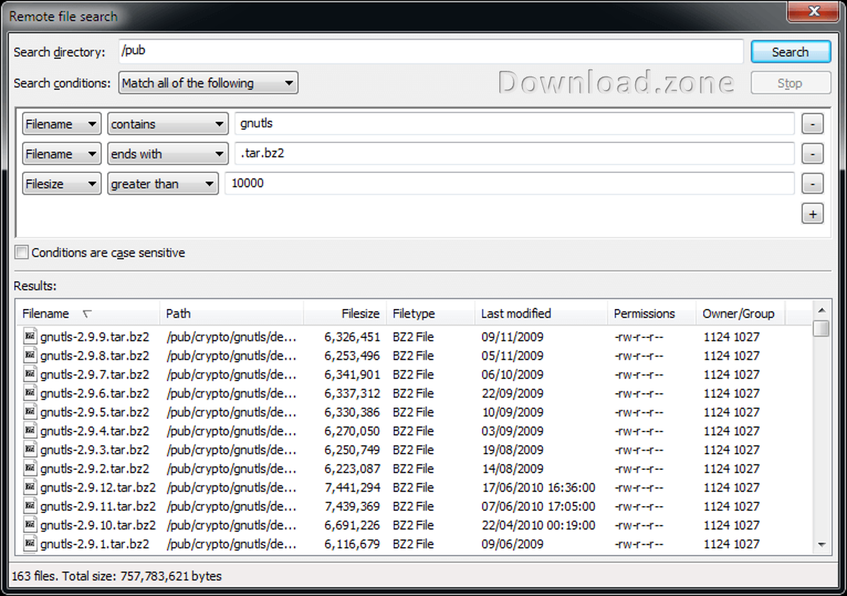 Third Windows of FileZilla