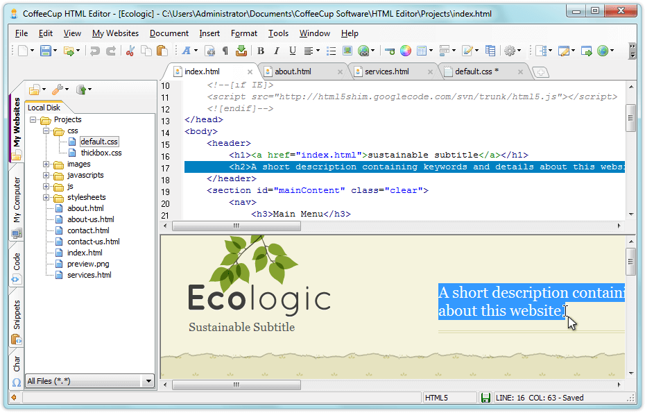 coffeecup html editor