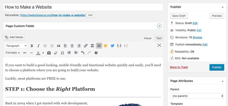 wordpress add pages