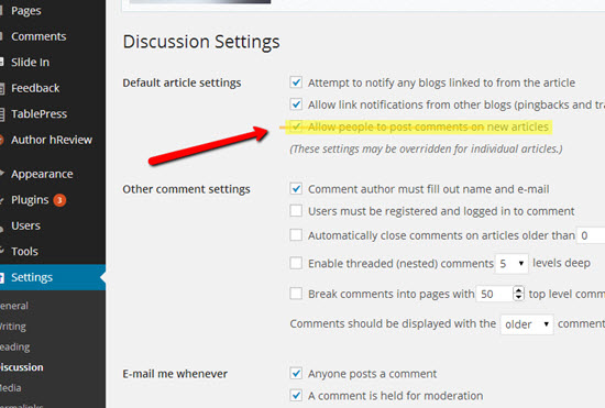 wordpress disable comments