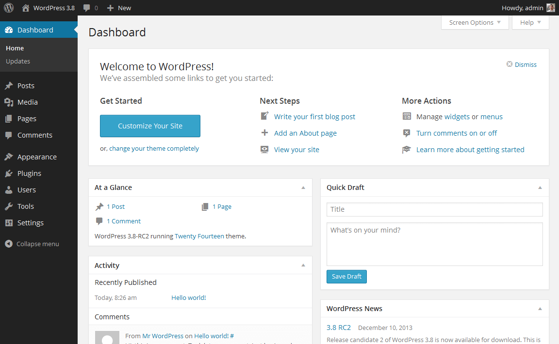 wordpress_default_dashboard