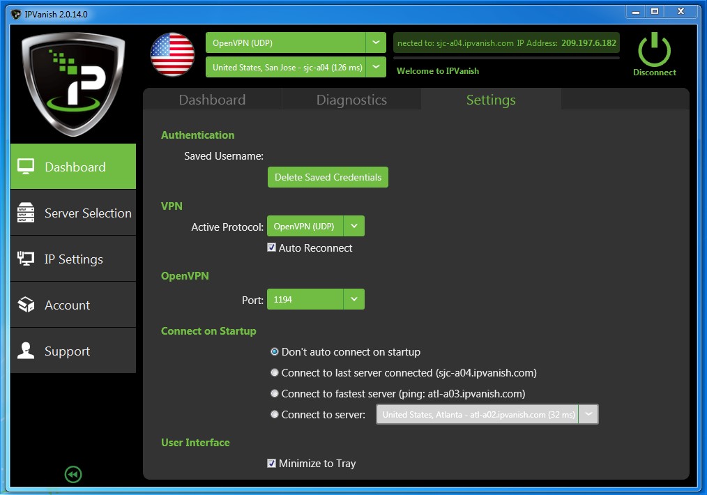 IPVanish QuickConnect