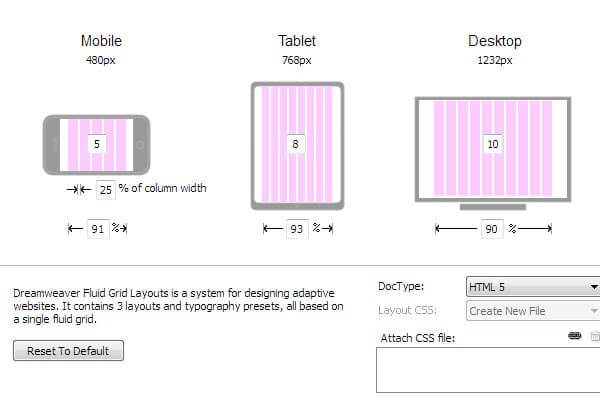 Adobe Dreamweaver Fluid