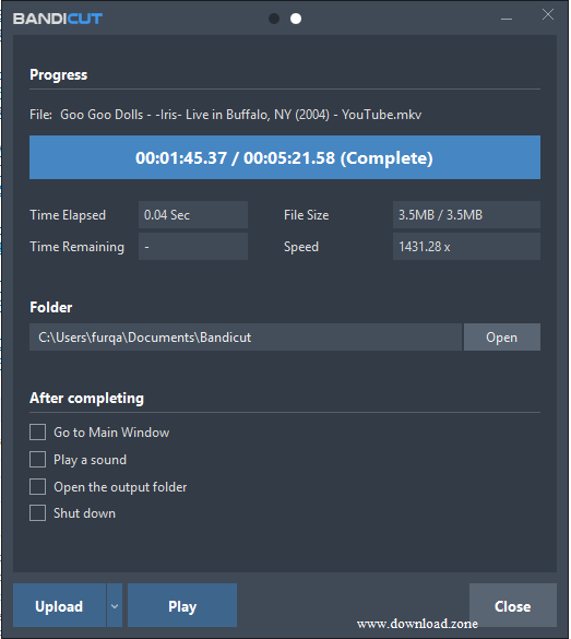 Bandicut Video Cutter Progress