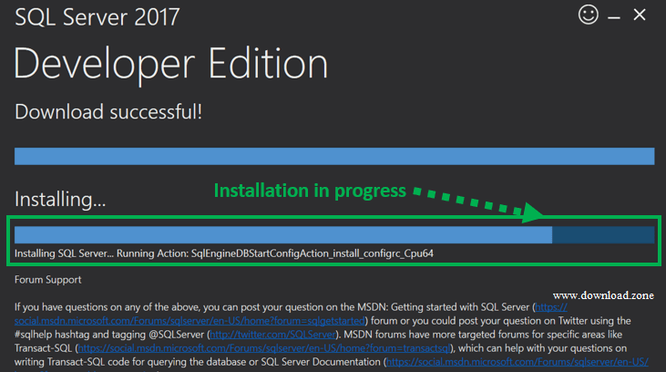 SQL Server install package