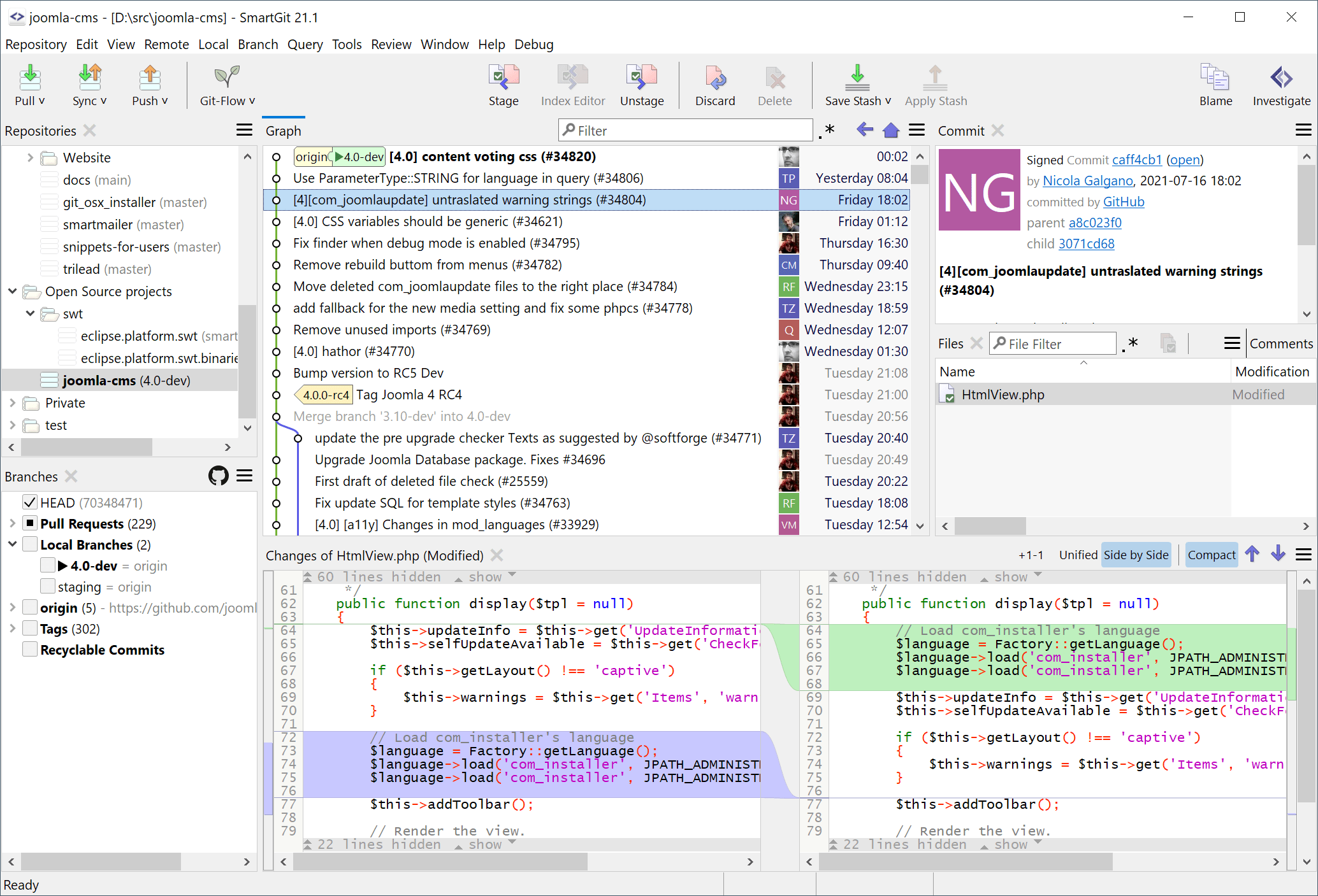 smartgit git client for windows