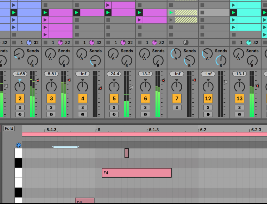 Ableton Live Software showing Sketch, tweak and experiment