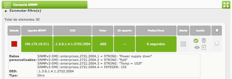 Pandora FMS Software trap monitoring feature