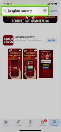 Search junglee Rummy in app store