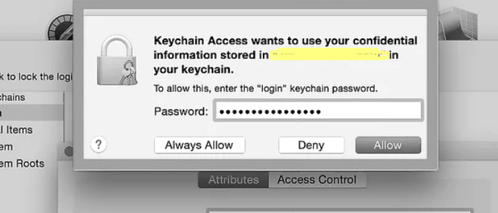 Check your password in this dialog box