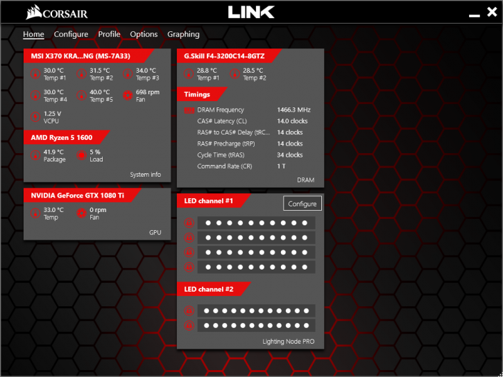 Corsair Link Dashboard