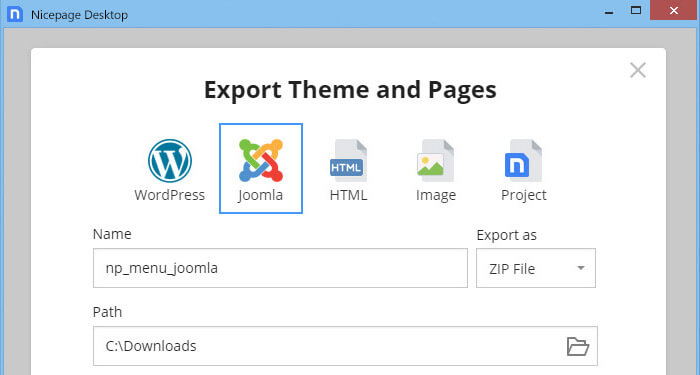 Export Website on WordPress Joomla