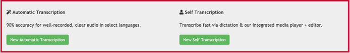 Audio to text transcription options : self or automatic