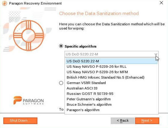 data sanitization method with specific algorithm