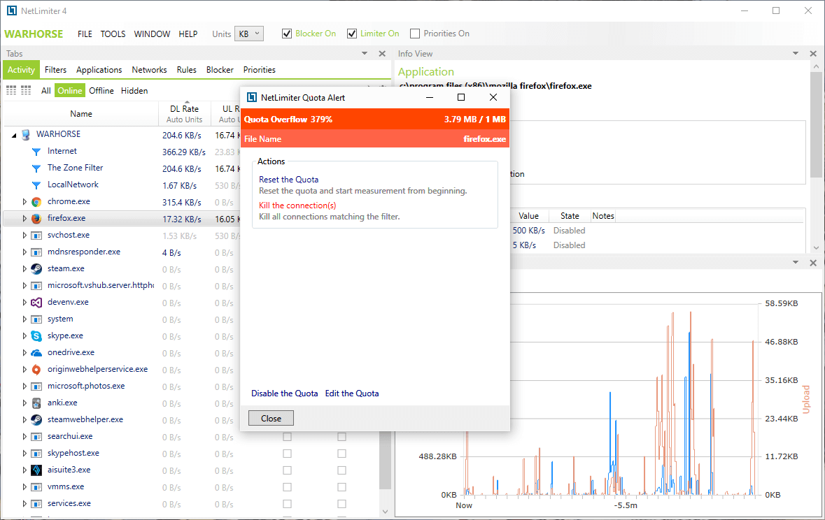 Quotas of Internet Traffic