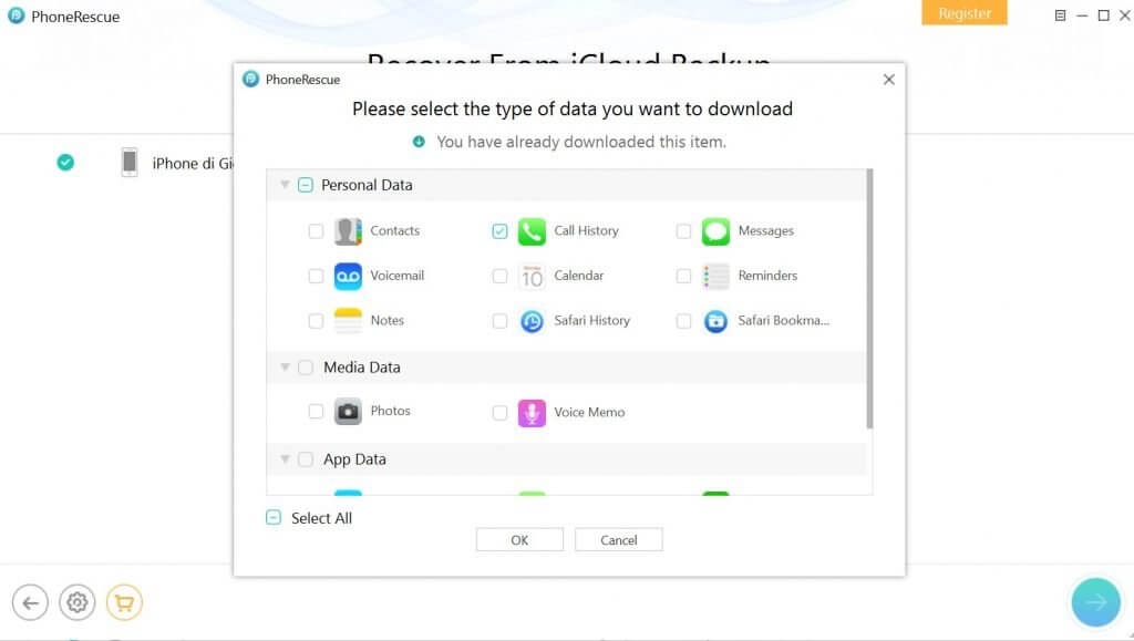 types of data download