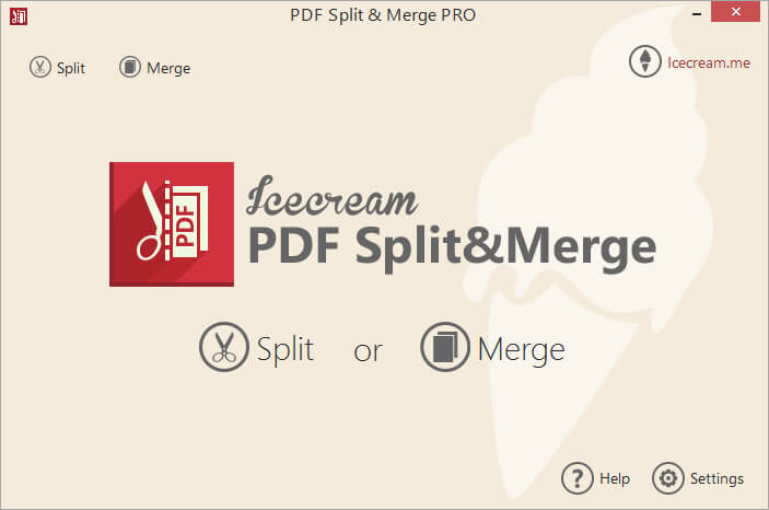 Icecream PDF Split And Merge Mainscreen