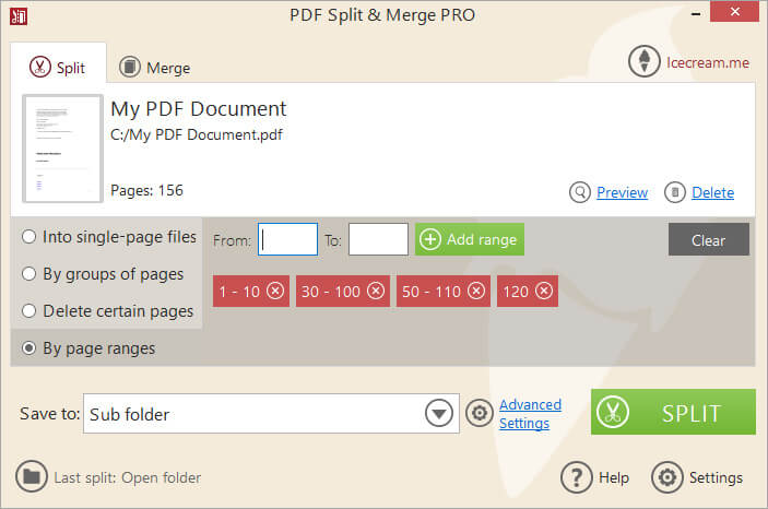 Split Documents