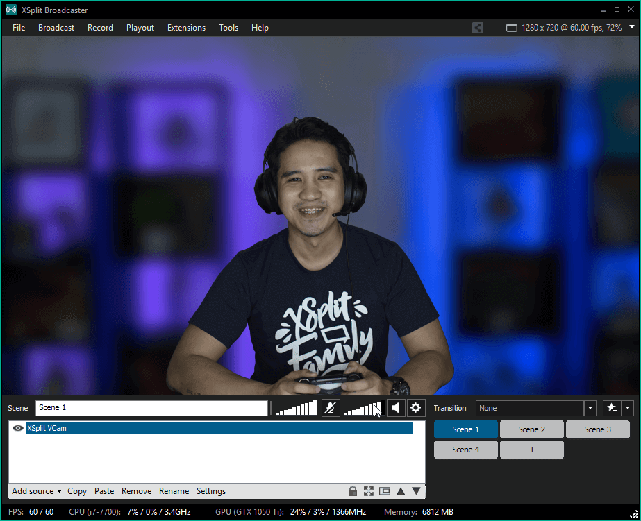 xsplit connect webcam windows 7