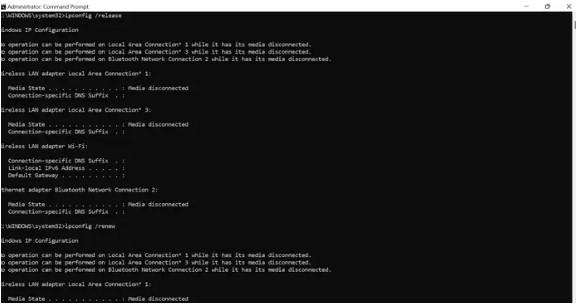 refresh your connection using command promot to fix the no internet secured error