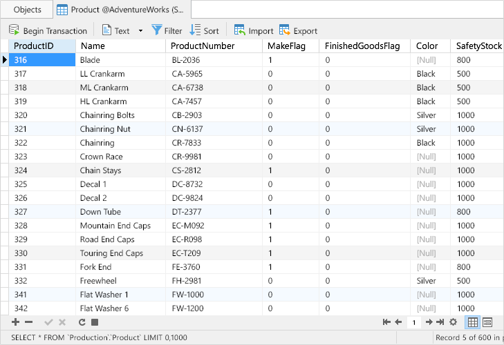 Data Manipulation of Development Tool