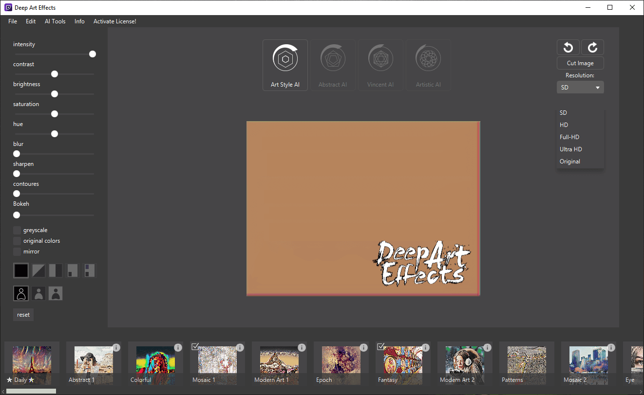 Deep Art Effects Editing