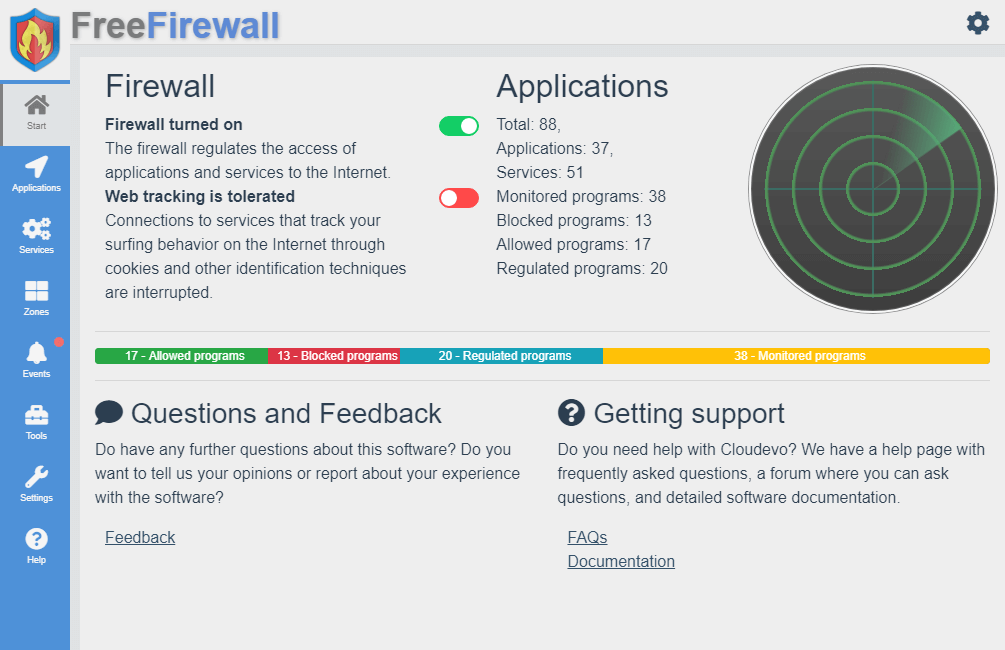 Free Firewall home page