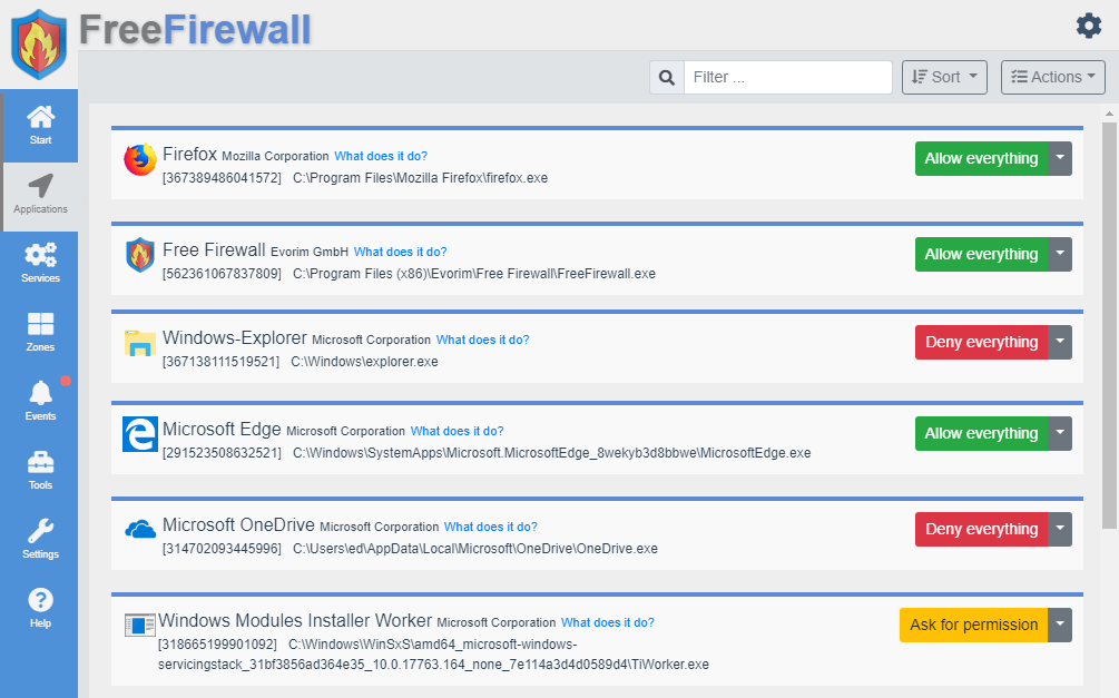 Free firewall как настроить