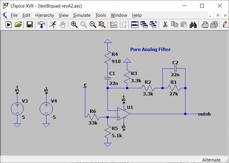 LTSpice Analog FIlter of Simulation Program