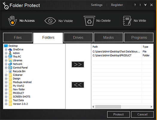 List To Protect Folder