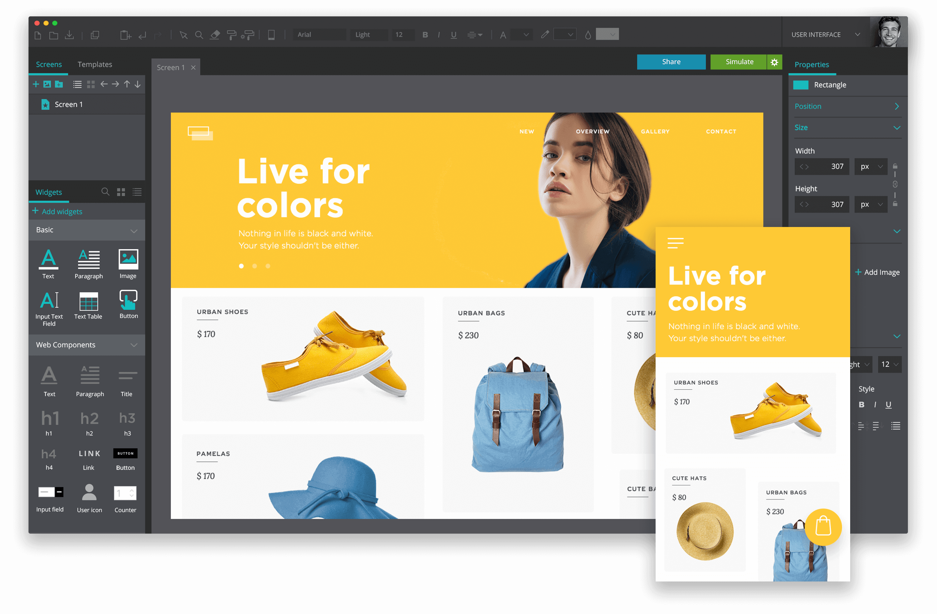 justinmind prototyping-wireframing-tool