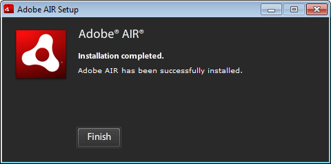 Adobe Air Installation Complete