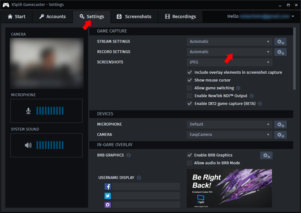 record-gameplay-gamecaster-settings