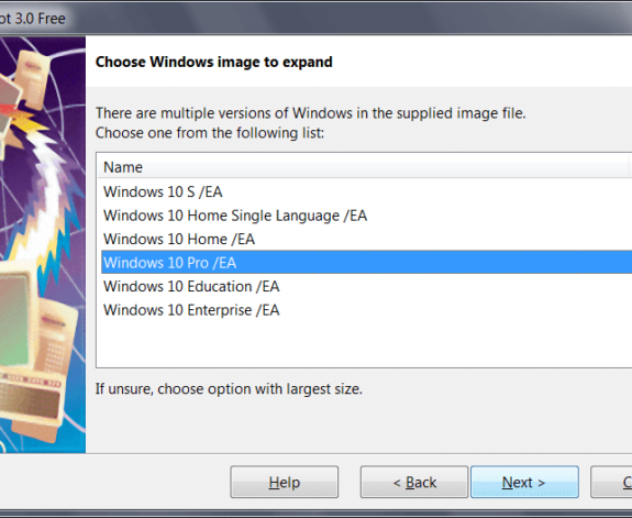 Choose Windows Image