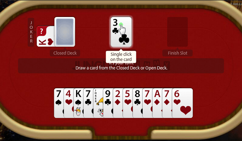 picking a card from an open deck