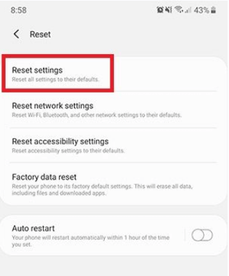 Reset Settings Option For Internet May Not Be Available