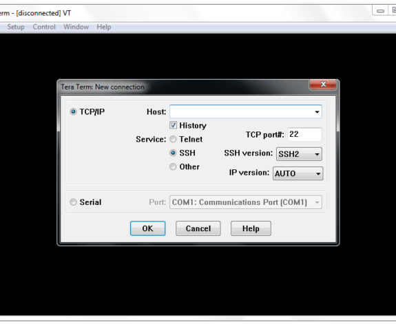Tera Term New Connection