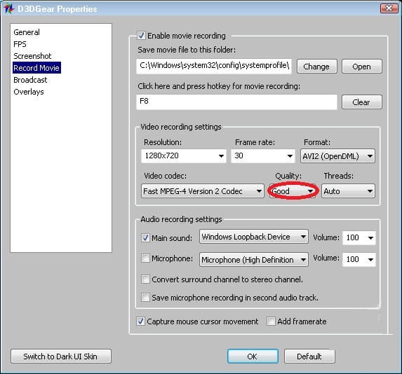 D3DGear Game Recorder Software To Record Movie