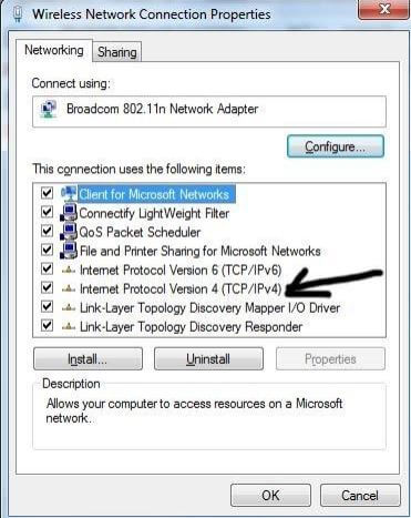 wifi network connection properties