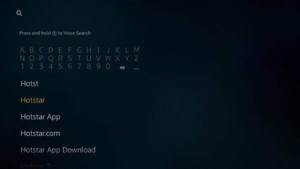 Search Hotstar on FireStick