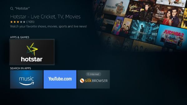 Select the hotstar on PC