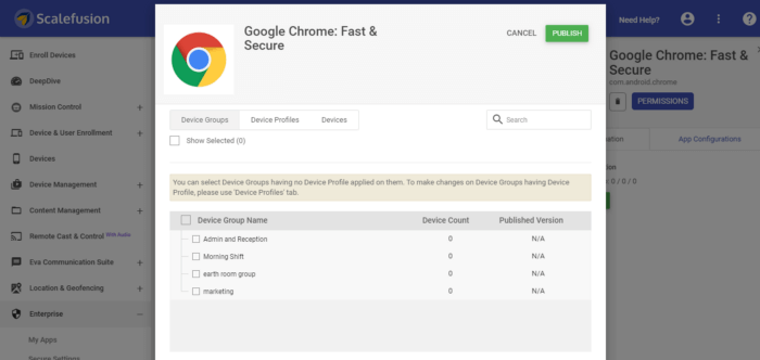 google crome publish