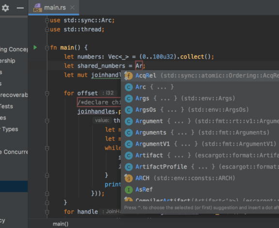 Rust Programming Language Code Completion Software