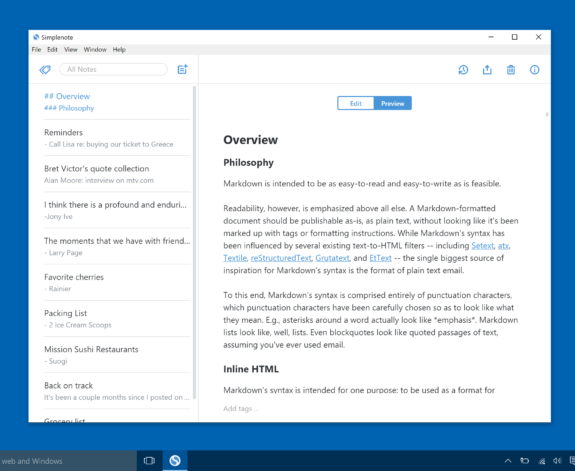 Simplenote Note Keeping Software