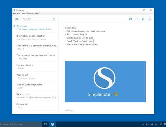 Simplenote Note Taking Software