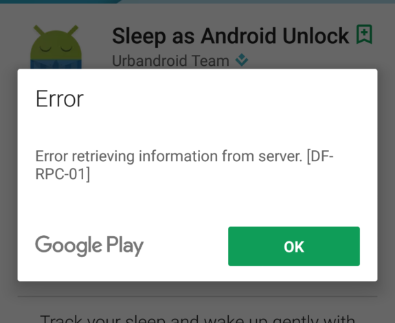 Google Play Store Error