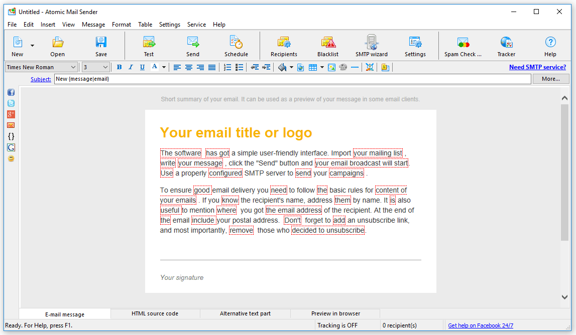 Atomic Mail Sender Software For Bulk Email Service