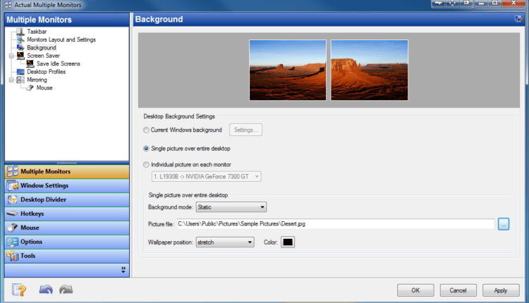 Background settings